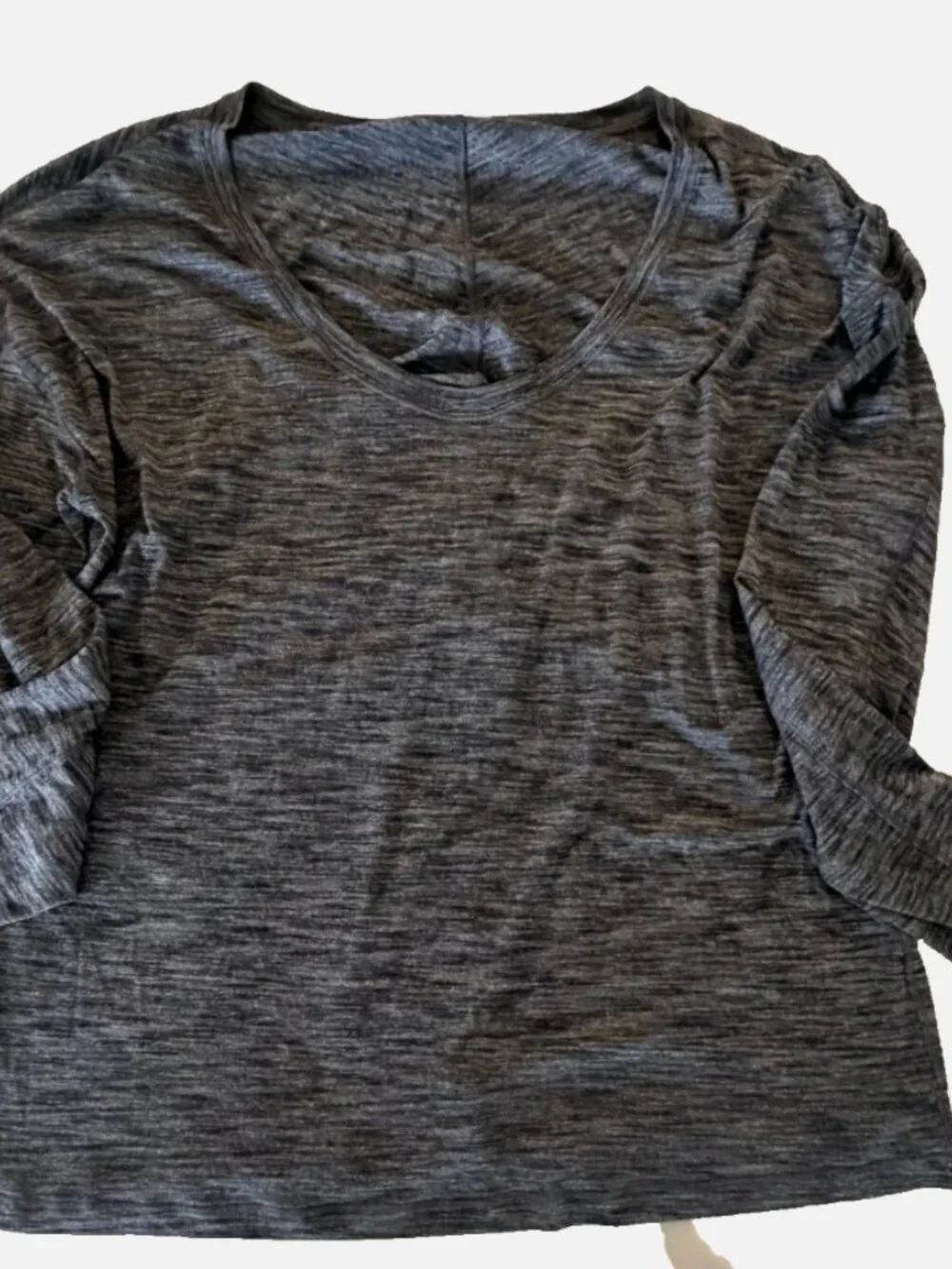 LULULEMON MEANT TO MOVE HEATHERED BLACK LS ATHLEISURE TOP SIZE 8
